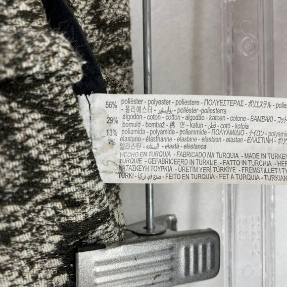 Zara Pants Women's Sz 2 Beige Black Brown Snake Skin Python Print Skinny Stretch - Picture 10 of 10